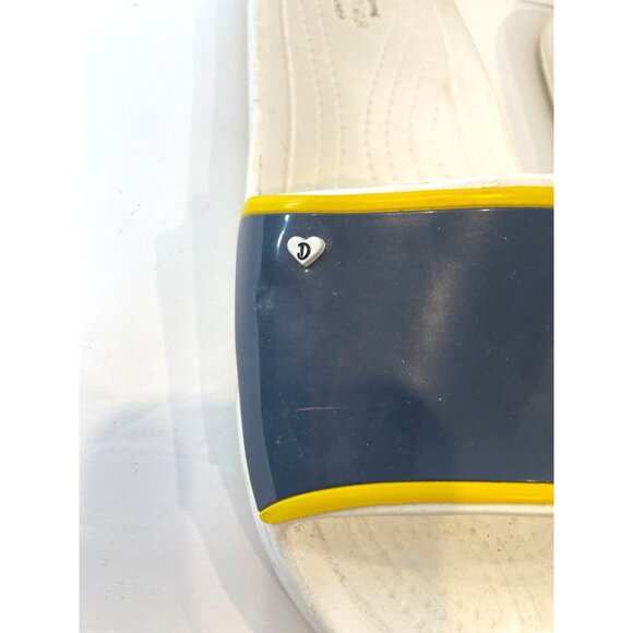 Crocs X Drew Barrymore Sloane Slide Navy Yellow Stripe White Base Womens Size 8 - Picture 12 of 12